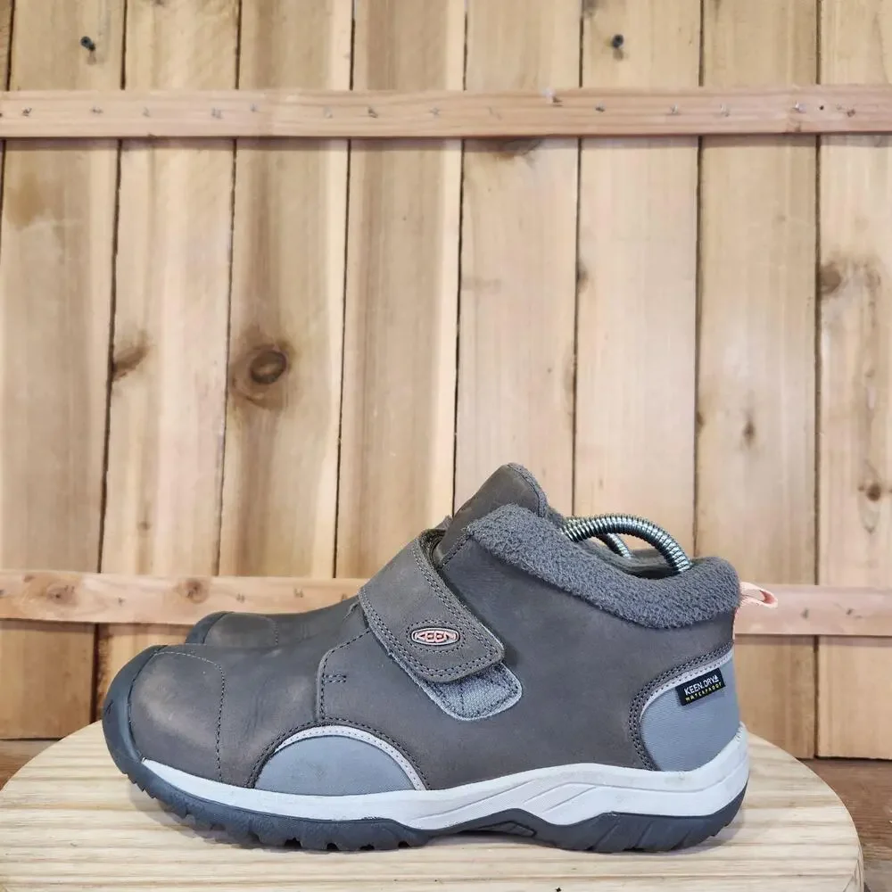 KEEN Kootenay III Mid WP Youth 6 Gray Leather Waterproof Fleece Winter Snow